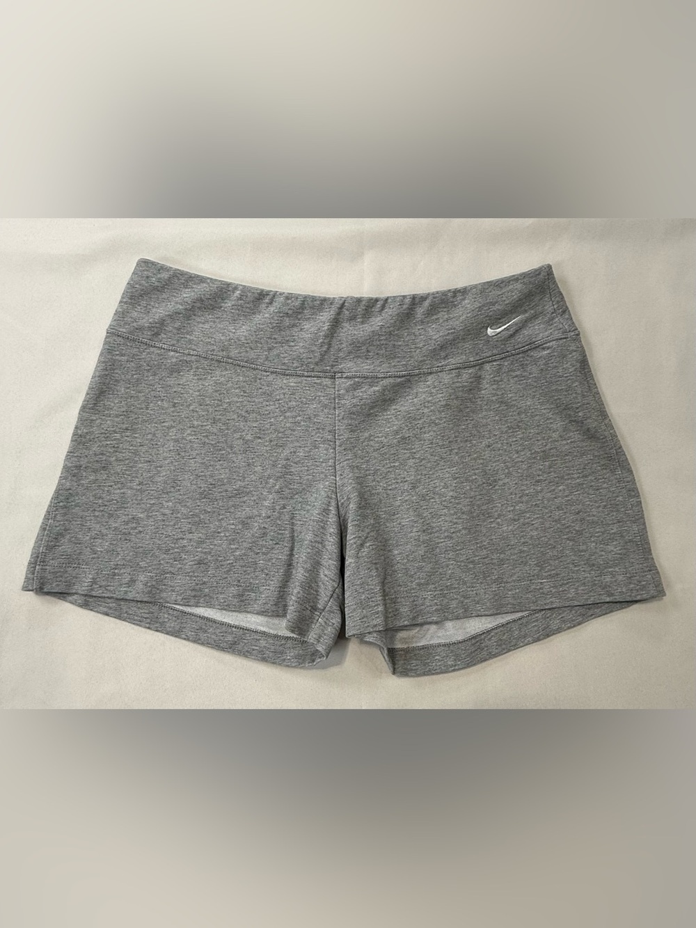Nike Women’s Gray Heather Performance Shorts with embroidery White Swoosh